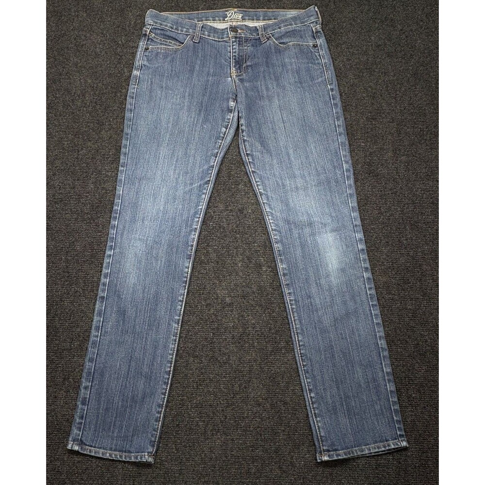 Old Navy The Diva Jeans Womens 8 Long Blue Denim Stretch Straight Slim Leg Pants